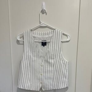 Zara Ivory Pinstripe Vest